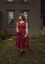 Lauretta Dress in Cranberry Linen
