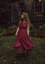 Lauretta Dress in Cranberry Linen