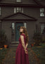 Lauretta Dress in Cranberry Linen