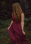 Lauretta Dress in Cranberry Linen