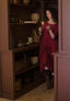 Alcott Dress in Cranberry Linen